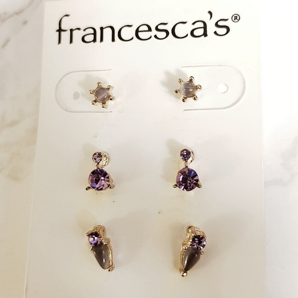 NWT Stud Earrings Purple Lavender